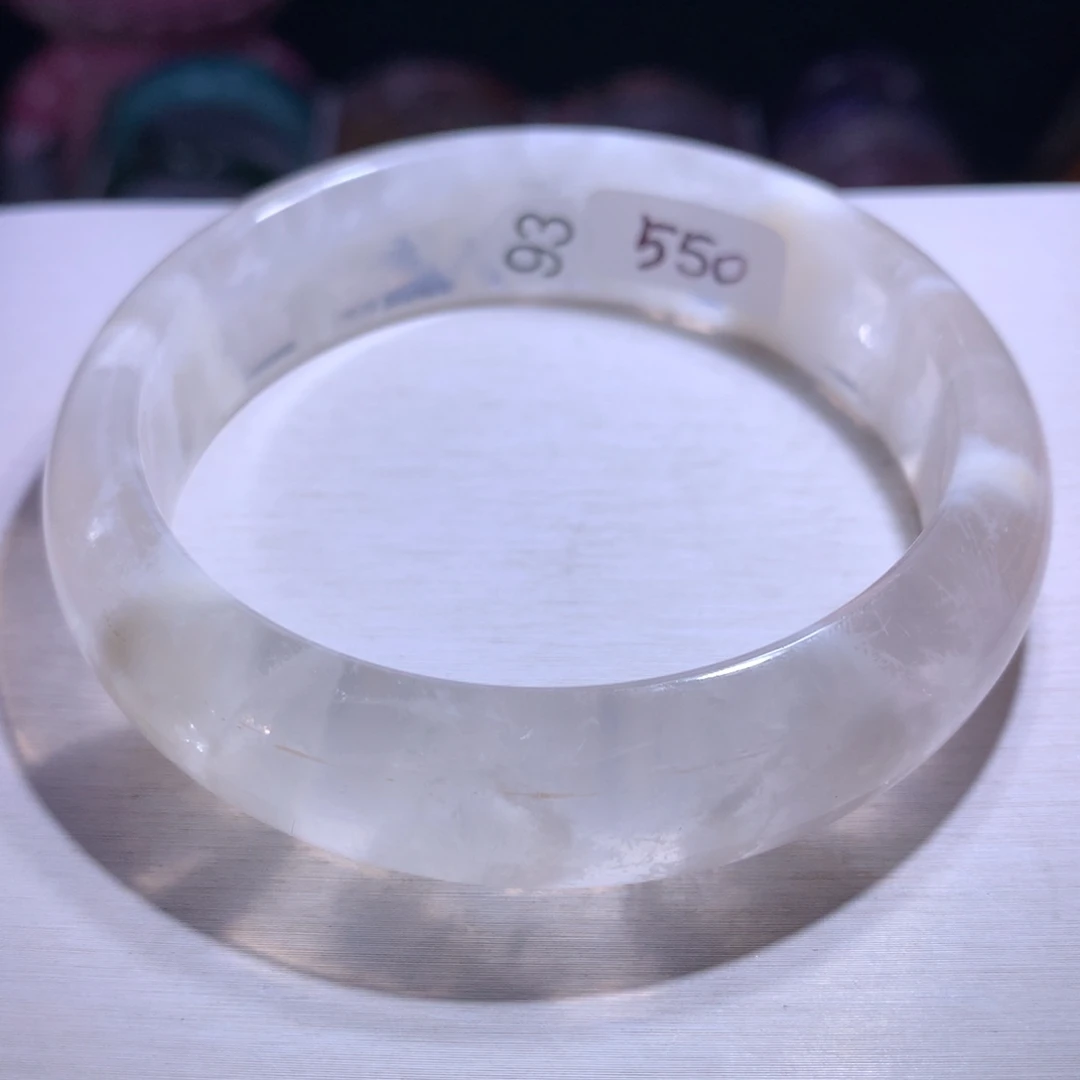 水晶手镯银S925镶嵌雪花幽灵62.2圈93