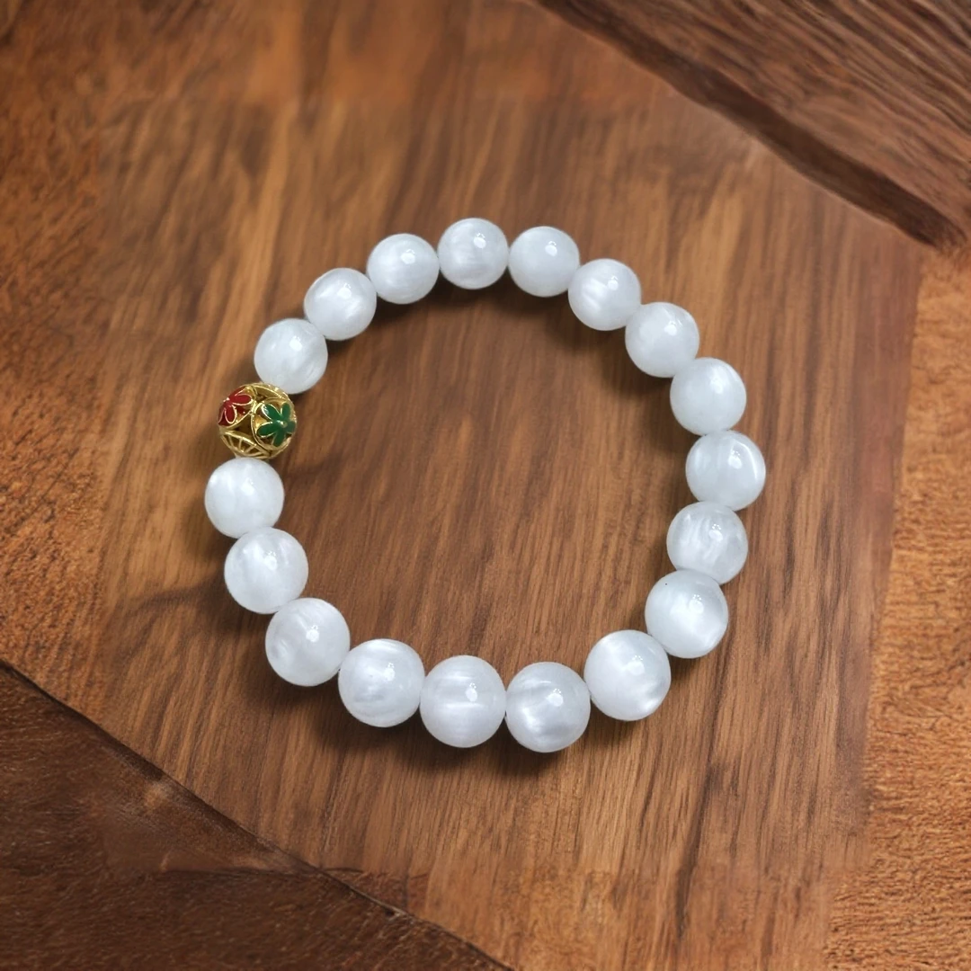 手链 海云母单圈变彩色手串12mm