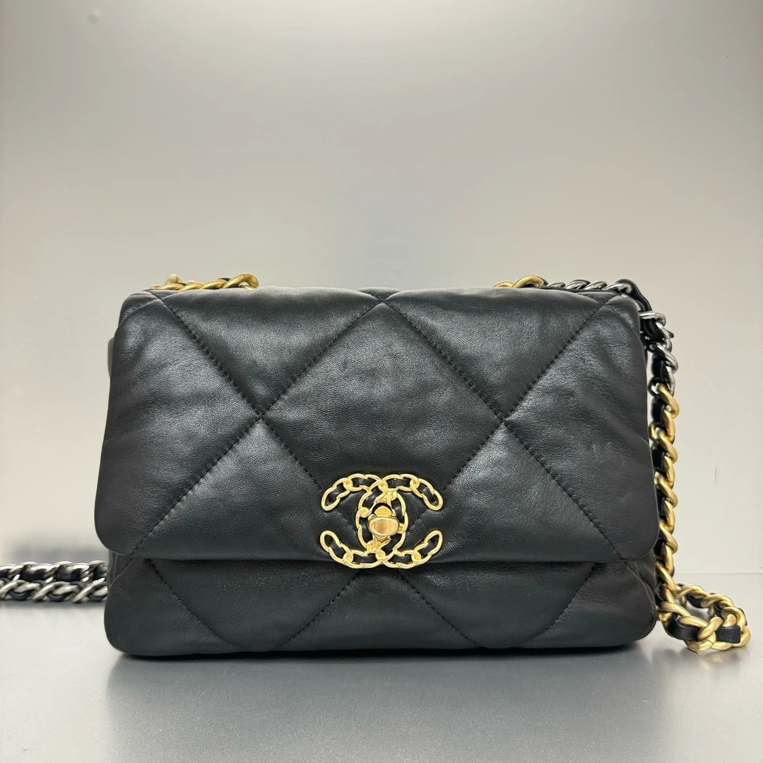 99新 Chanel/香奈儿 香奈儿19bag小号黑金 99新