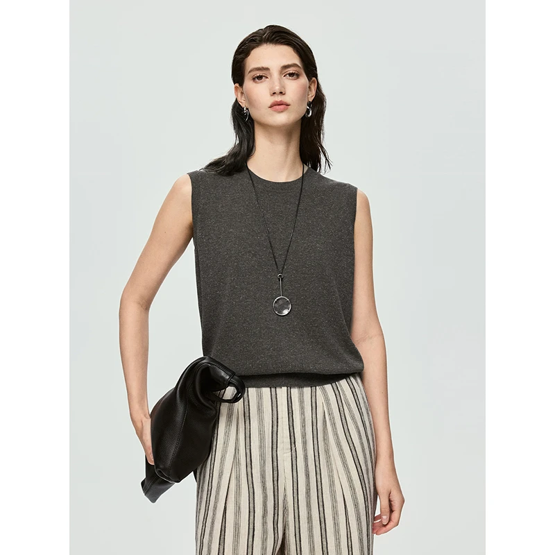 初棉莱赛尔亚麻-凉感圆领上衣363635026