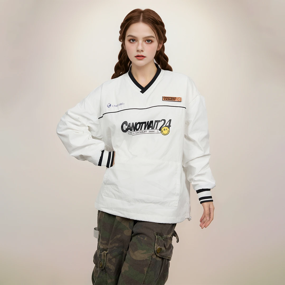 CANOTWAIT_陈伟霆S.W.SMILEY联名系列鹅绒套头梭织外套保暖秋冬款