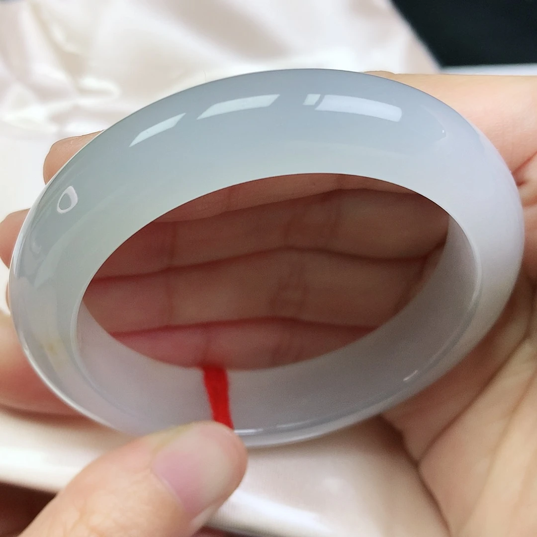 未镶嵌手镯翡翠52.1圈口冰种白月光382