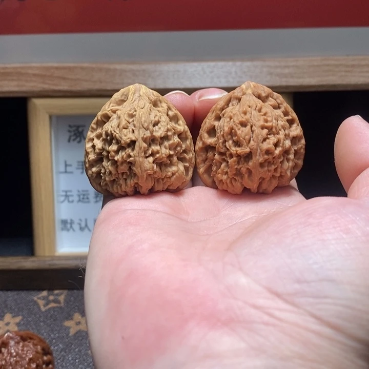 吊坠文玩核桃南疆阴阳对有黄39/38/38