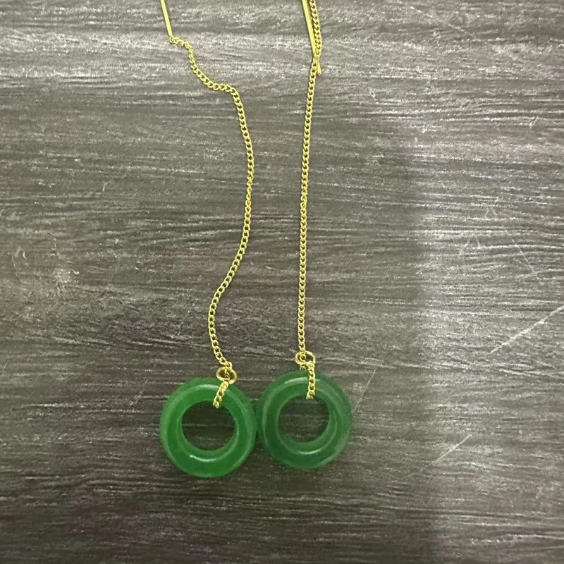 时尚百搭翡翠耳饰E225