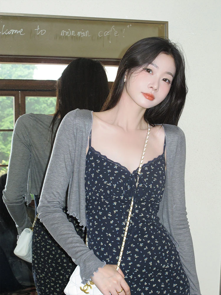 EIA一尧【清潭洞女高开衫】温柔气质日常百搭开衫短款针织上衣外套