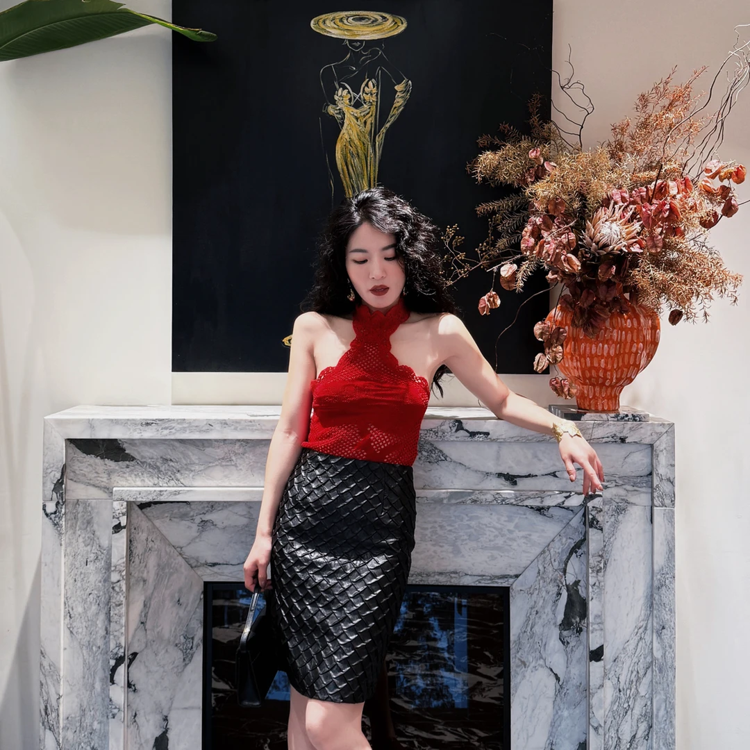 MIRROR 【涛姐精选】  黑色人鱼小姐鳞片修身半裙