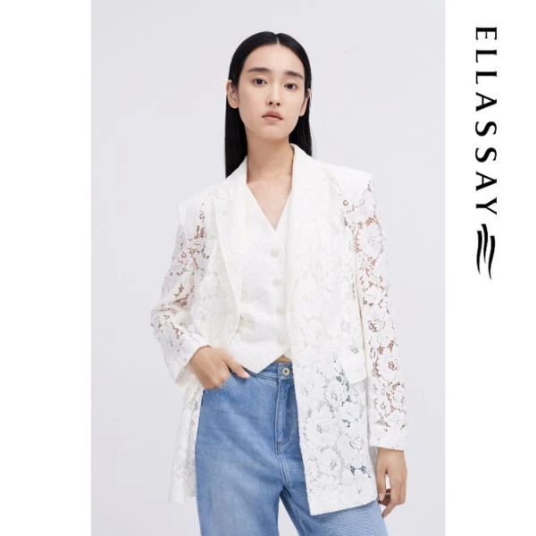 【粉丝专享】歌力思早春率性蕾丝西装两件套EWE341T00600