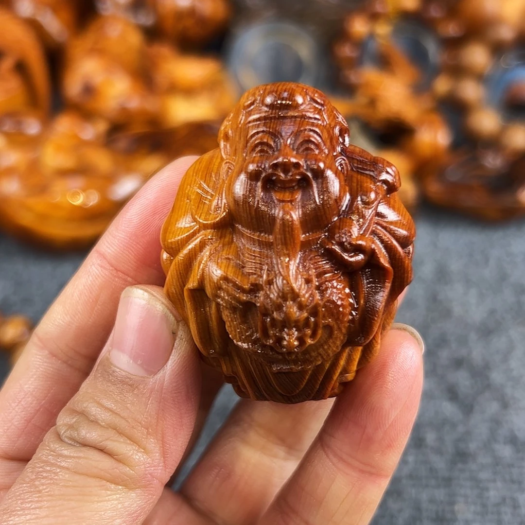 柏木太行崖柏溏心手把件财爷