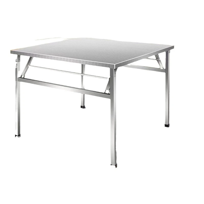 不锈钢折叠桌家用饭桌饭店出租房餐桌夜市摆摊烧烤桌便携小方桌