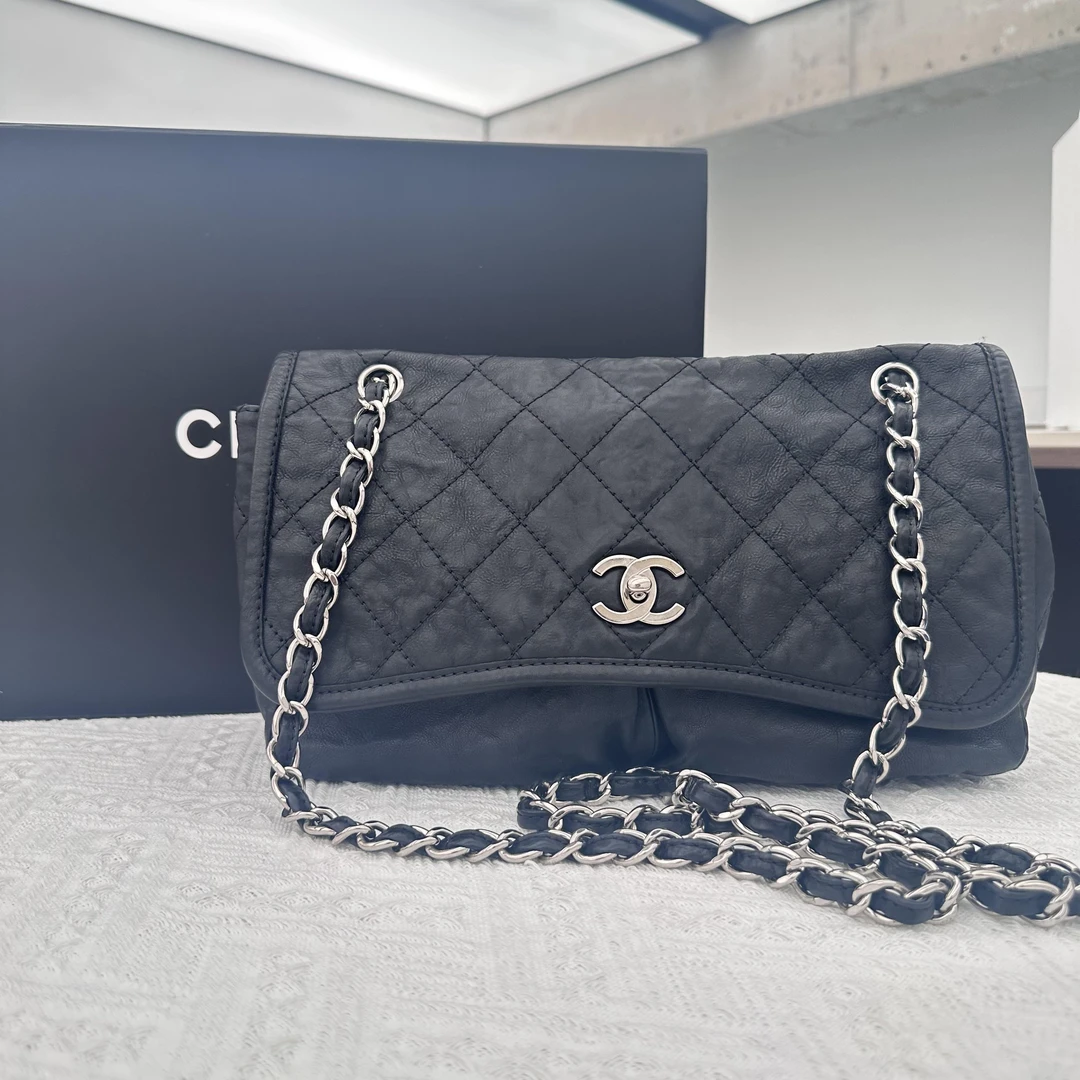 99新 Chanel/香奈儿 【文子姐专属】/D9556/黑银斜挎包