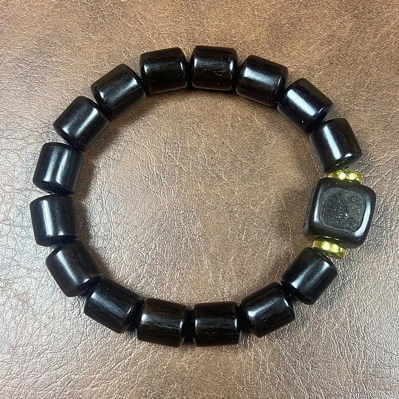 黑檀桶珠12mm单圈一帆风顺手串文玩