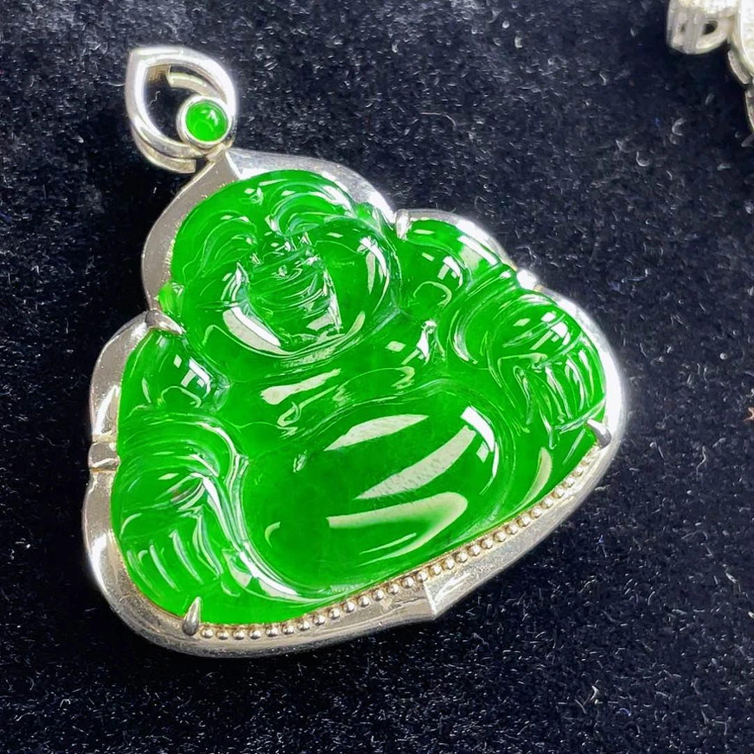 翡翠吊坠(不含链)银S925镶嵌