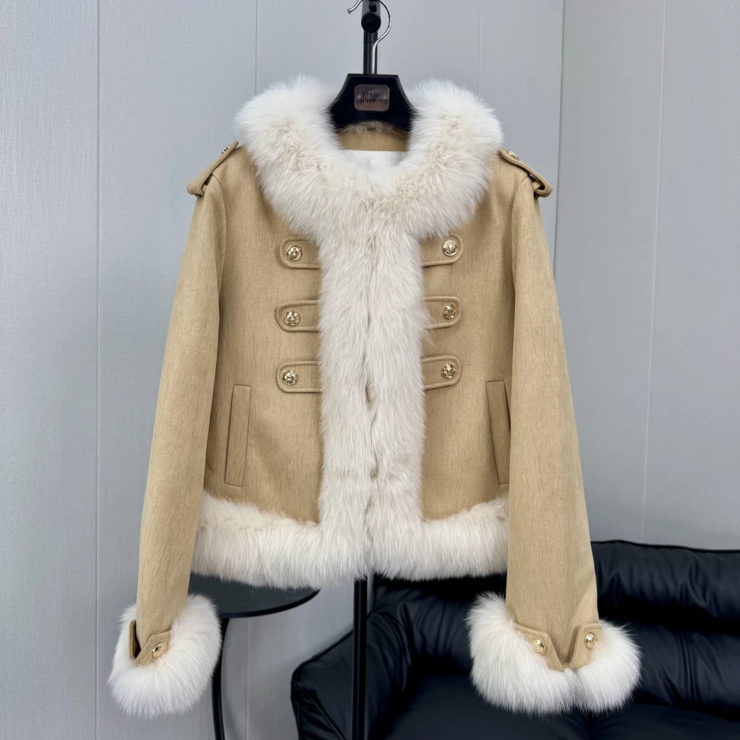 麂皮绒海宁皮草女装断码样衣孤品秋冬下单备注号码牌短款轻奢