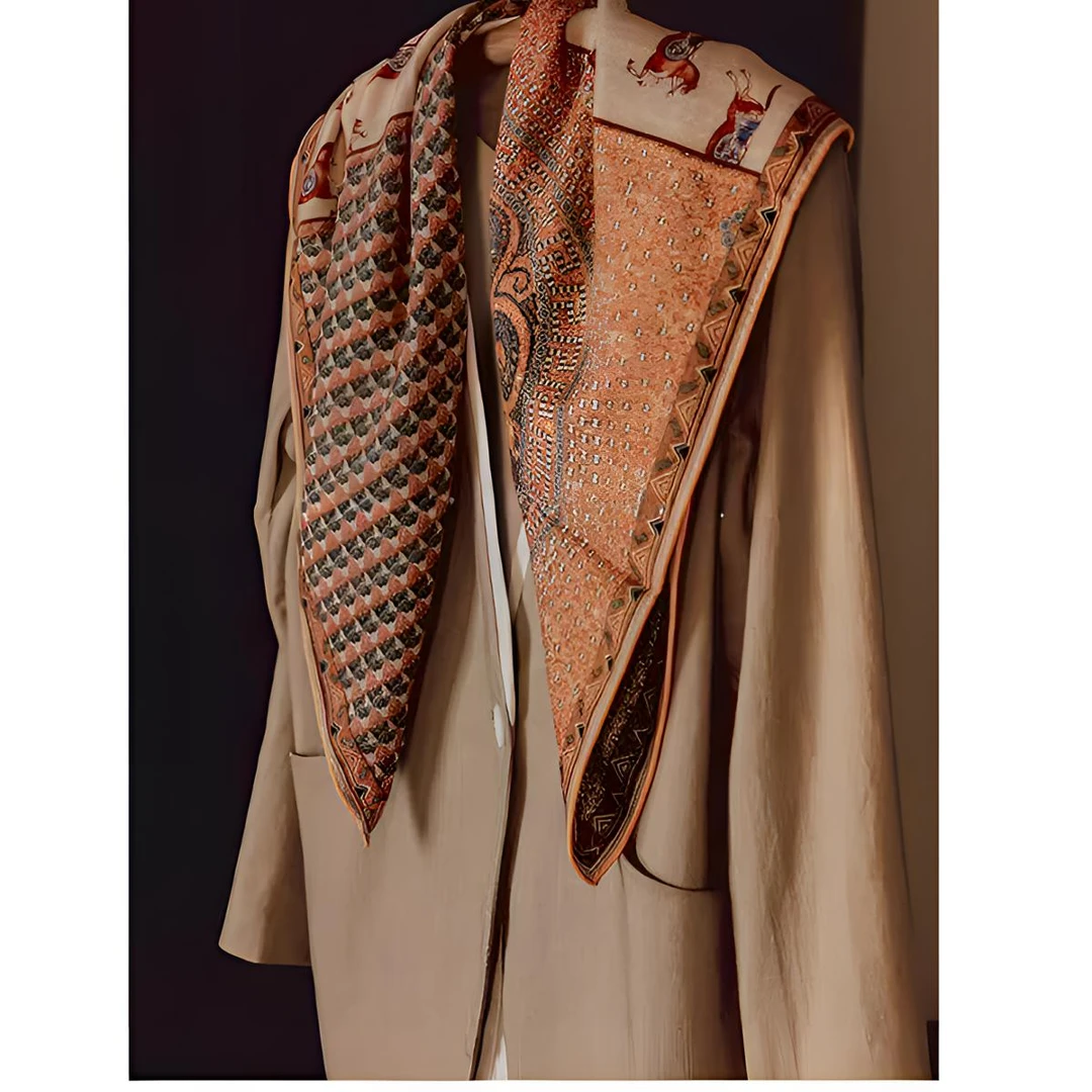 真丝羊毛双面万马奔腾87方巾女士丝巾围巾防晒搭配披肩外搭D277