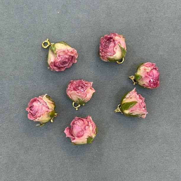 非金属树脂吊坠 C112粉紫色玫瑰花永生花吊坠多样性发一0002