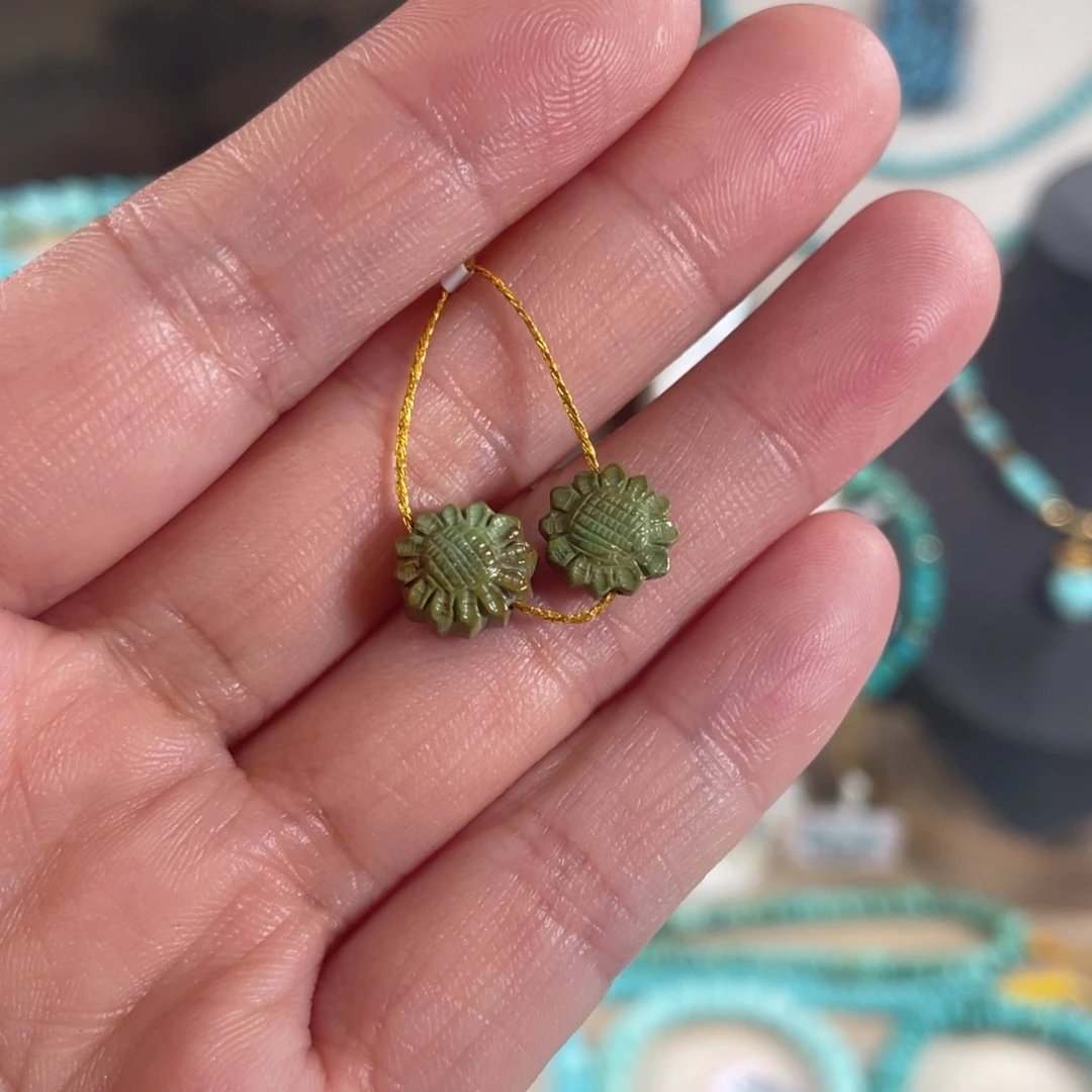绿松石未镶嵌套链8+花花套装