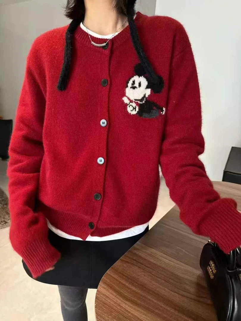【丽鑫】米奇加厚开衫毛衣