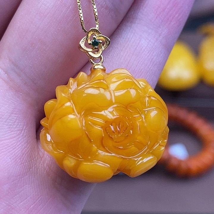 未镶嵌蜜蜡裸石吊坠