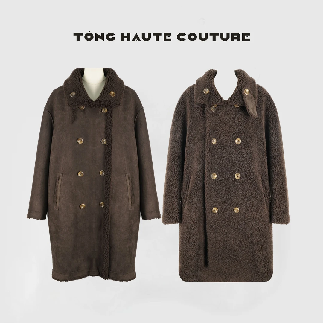 【檀烟】冬季新款100羊毛百搭时尚毛呢双面穿外套 YW527