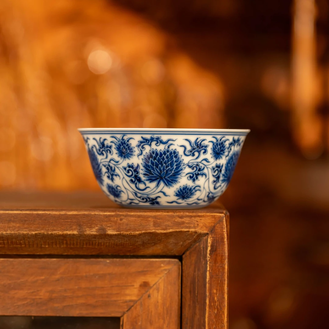 【刘建锋窑】团菊鸡缸杯纯手工景德镇陶瓷茶器主人杯泡茶