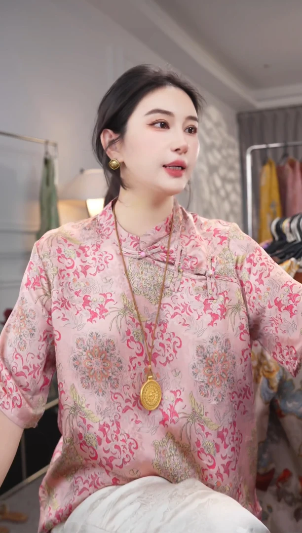 【传承花罗】   新中式国风气质上衣显瘦斜襟时尚短袖百搭