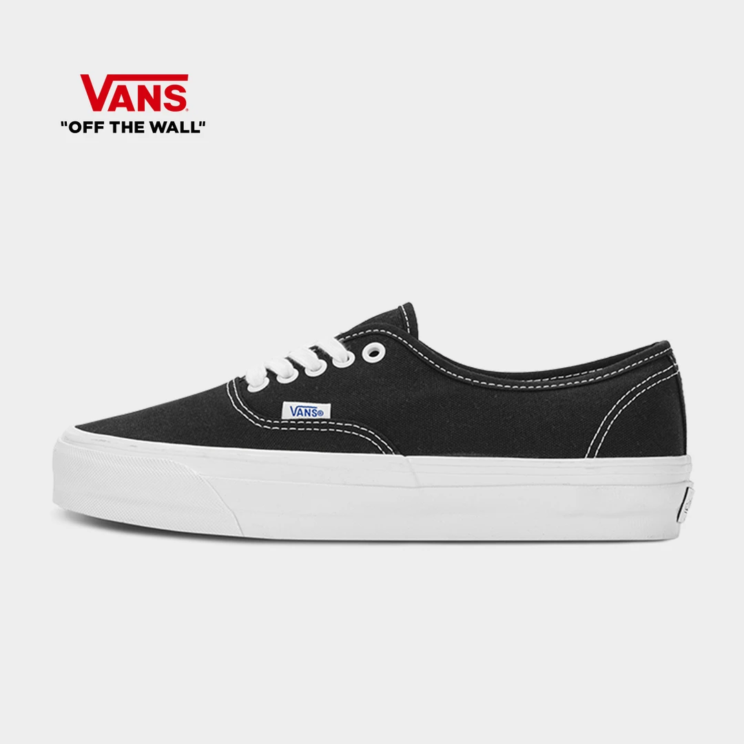 VANS范斯Authentic Reissue 44黑色百搭低帮帆布鞋CQABA2