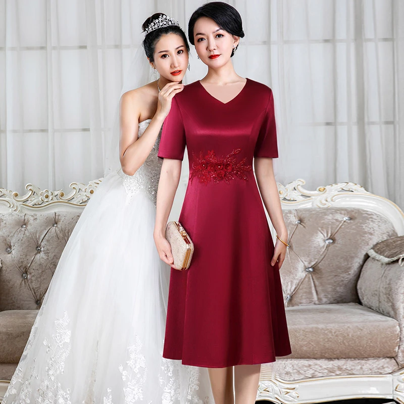 5940高端喜妈妈婚宴装夏季2025新款结婚显瘦气质改良旗袍裙遮肚子