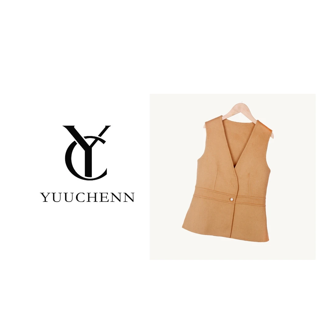 【YUUCHENN】新款双面大衣马甲女短款高端-806