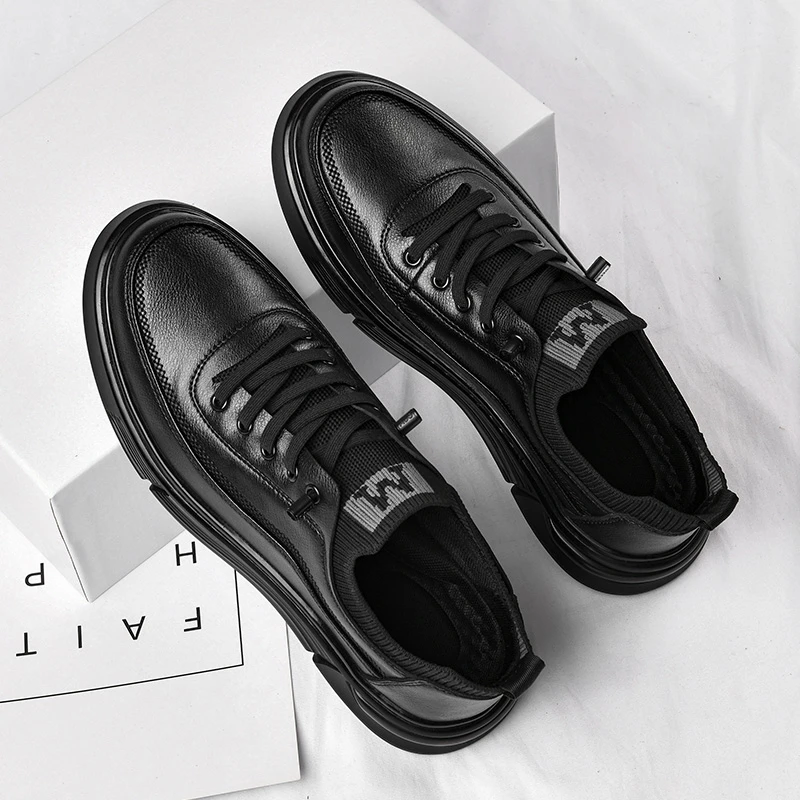 春季新款男士男款透气防水防滑休闲商务鞋皮鞋男款真皮202530岁