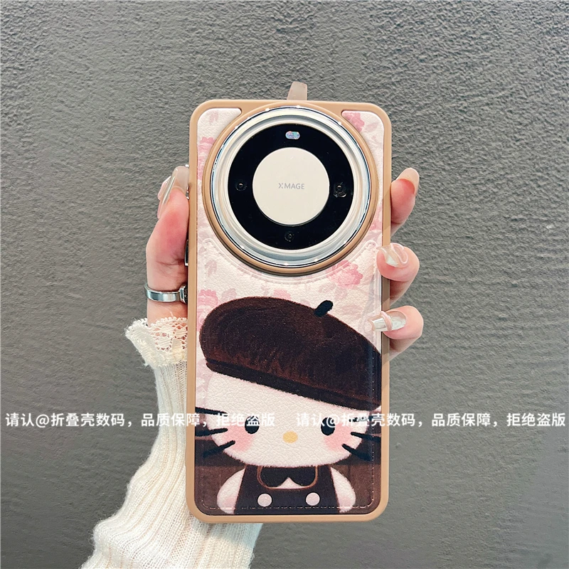 （华为Mate60系列）电镀镜框皮纹鼓包适用华为Mate60/Pro手机保护壳