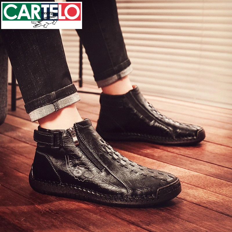 马丁靴男鞋2025新款冬季款高帮鞋男士英伦风中帮雪地工装鞋子男款