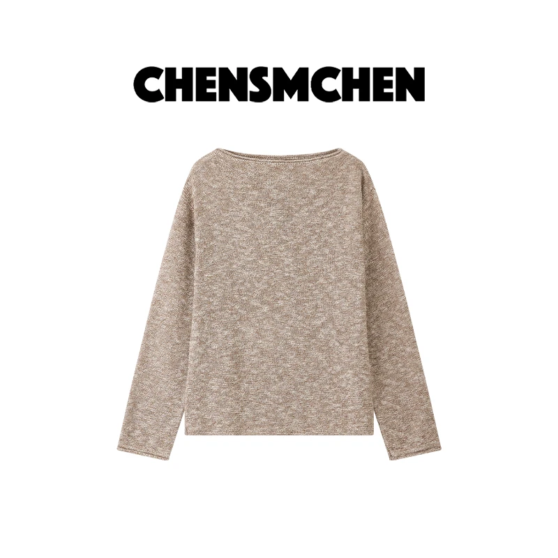 CHENSMCHEN 简约休闲时尚针织衫女气质宽松显瘦百搭上衣CSZ8542TT