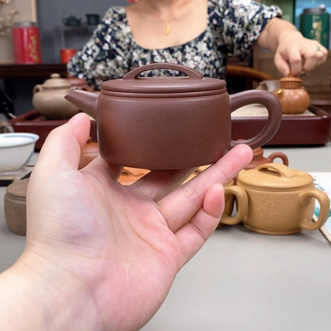 茶壶紫砂台西紫泥汉瓦半手150cc