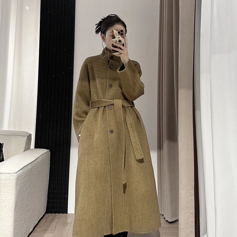 双面大衣长款时尚百搭女士外出2025年女款小众炸街高级感女装