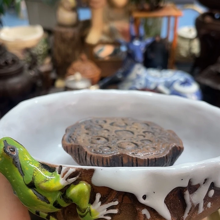 陶中古工艺品摆件