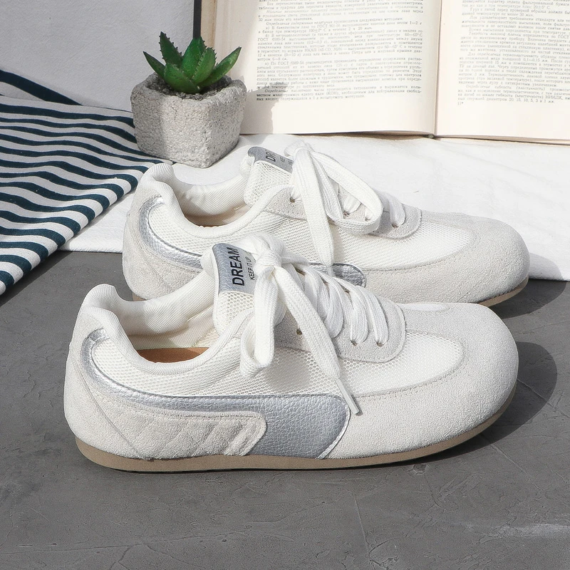 2025春夏季新款平底德训鞋女透气百搭休闲学生板鞋ins潮小白鞋子