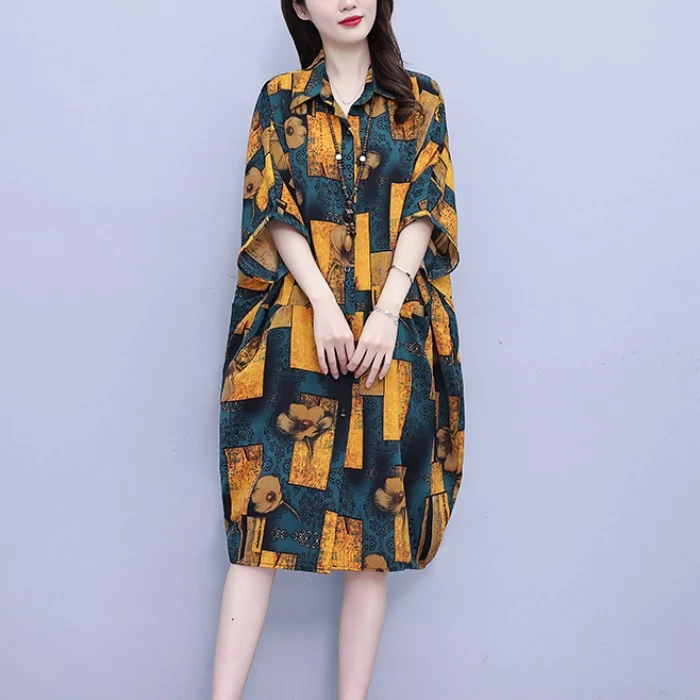 妈妈装设计感时尚大码POLO领遮肉短袖衬衫慵懒风休闲宽松藏肉衬衣