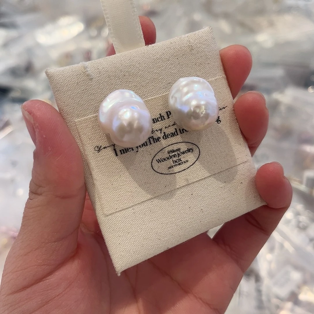 淡水珍珠耳饰银S925镶嵌