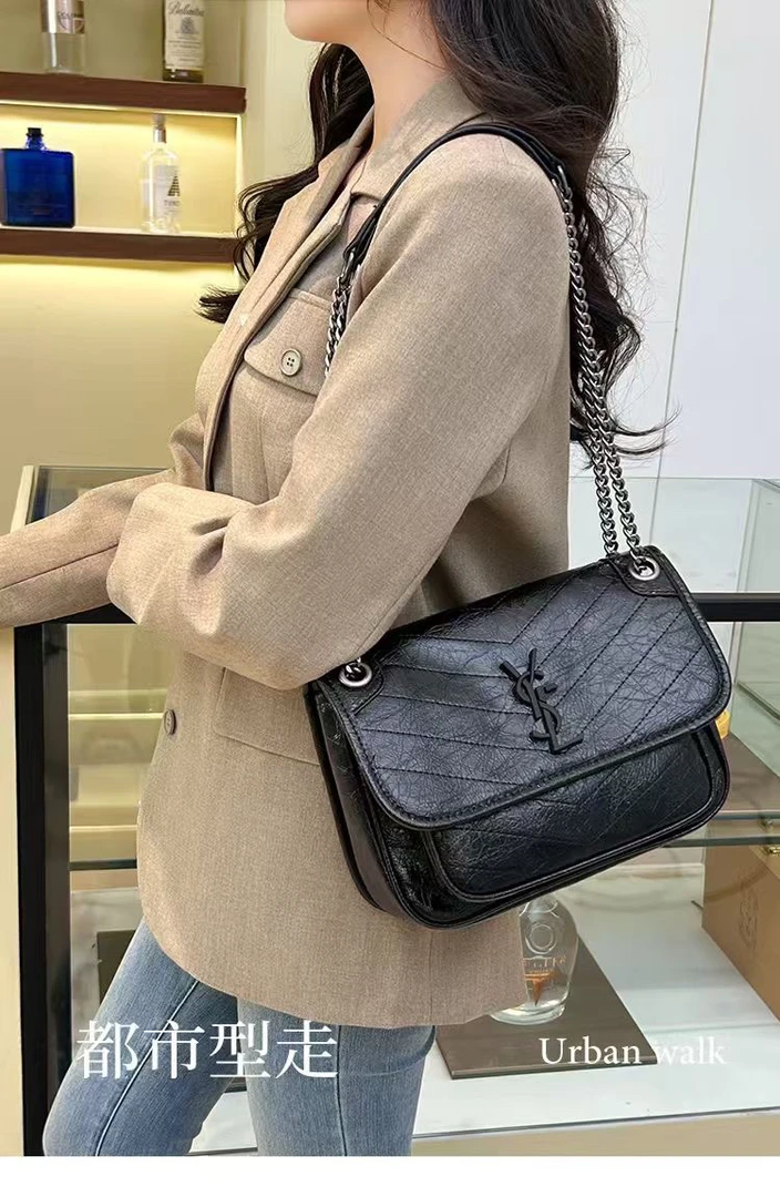 1016-1017-1018 女士包包杨家轻奢时尚百搭真皮单肩菱格包ABC