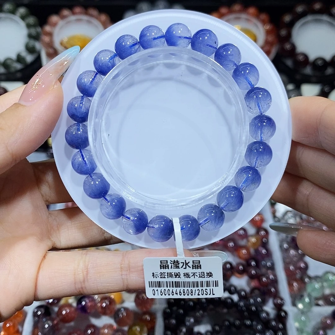 水晶手串未镶嵌蓝线石8