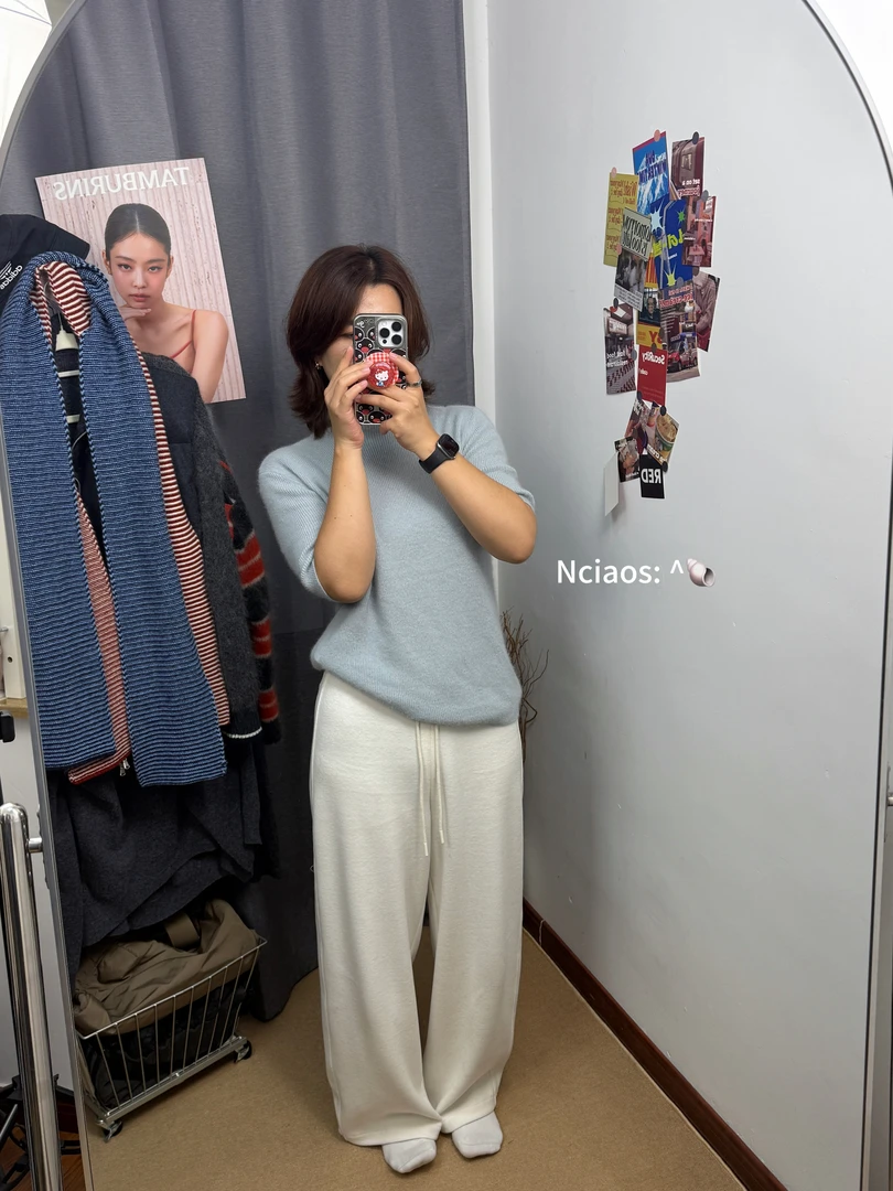 NCIAOS 百搭高腰休闲直筒卫裤