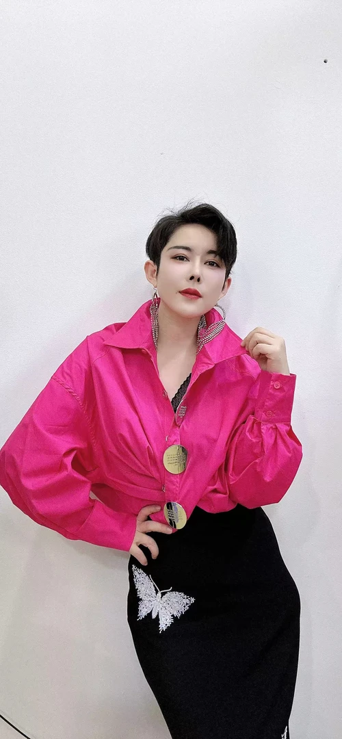 A1-A25-琴公子法式时尚轻奢潮牌重工衬衫洋气精致玫红上衣