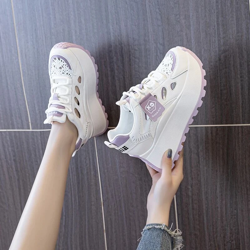 2025夏季新款松糕厚底女鞋百搭超薄运动休闲鞋运动鞋女鞋