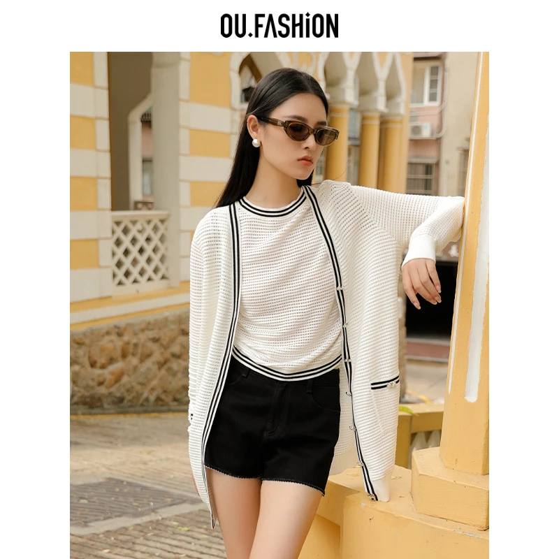 OU./ 欧点轻奢时尚针织长款外套1072430153