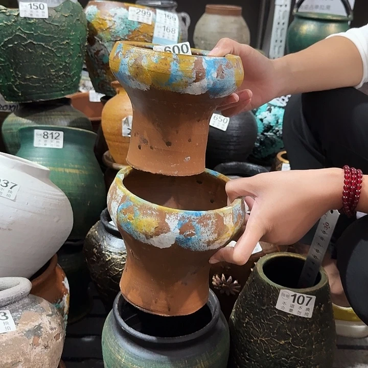 彩绘火锅一对600高度14口径14