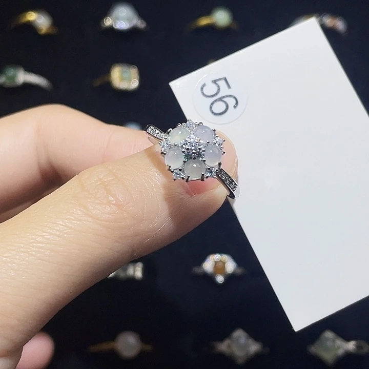 翡翠未镶嵌颈饰戒指