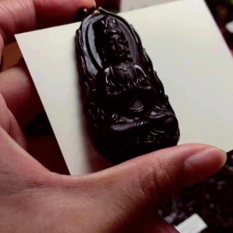 沐*天然缅甸a货钢琴黑挂件