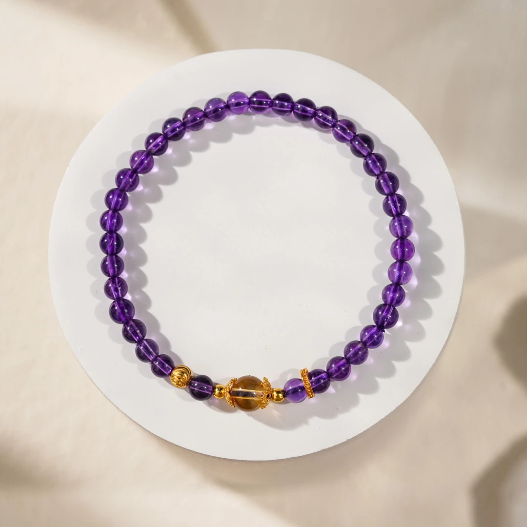 【紫气生才】水晶手串（天然珠宝多样性发其一）