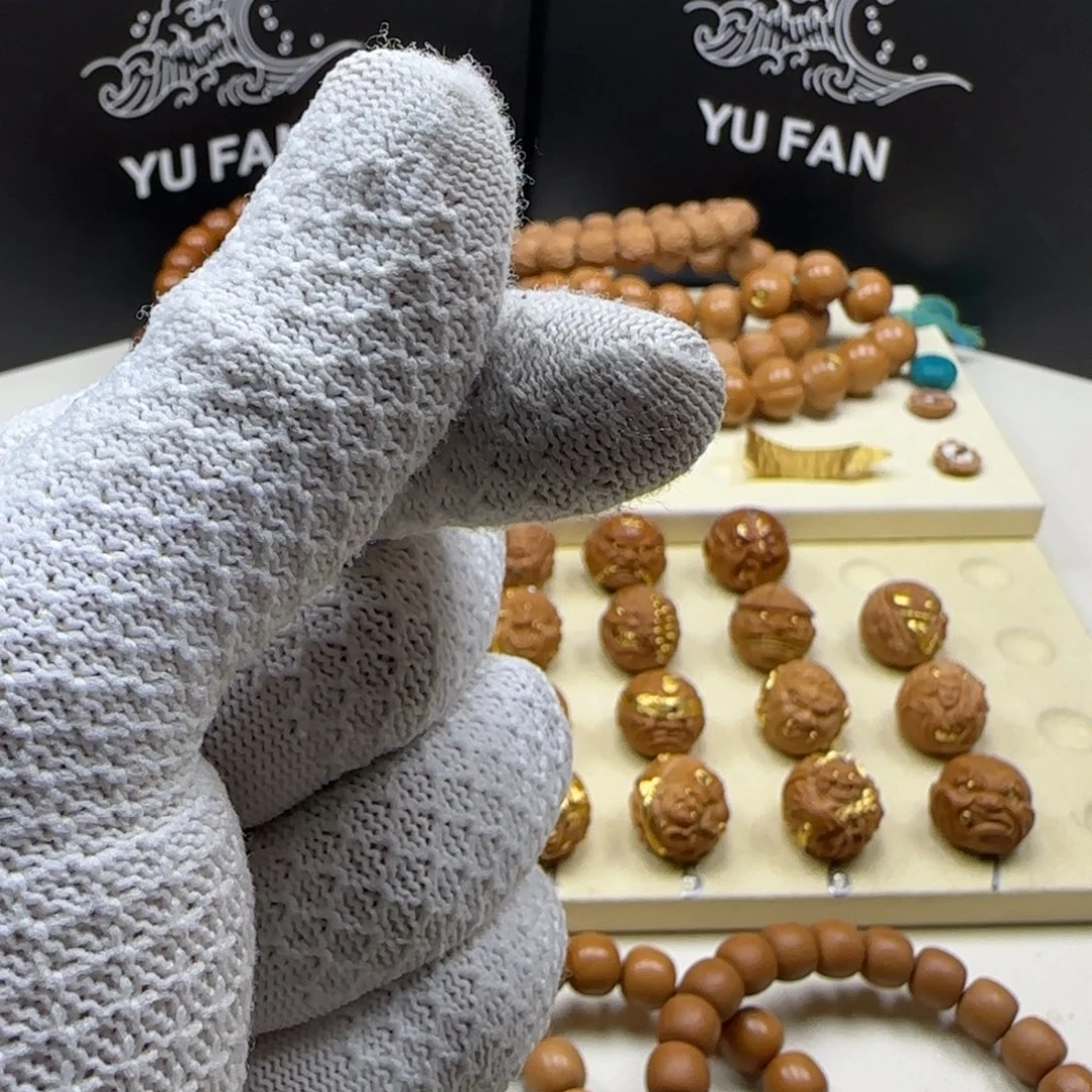 佛***子吊坠猴头核桃象神➕老型镶嵌24k