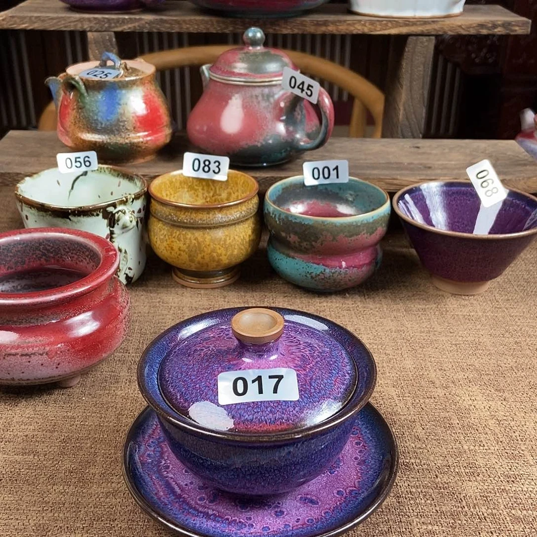 清***田瓷片钧瓷茶壶茶具